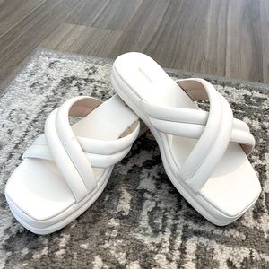 White Strap Platform Sandals Sz US 9